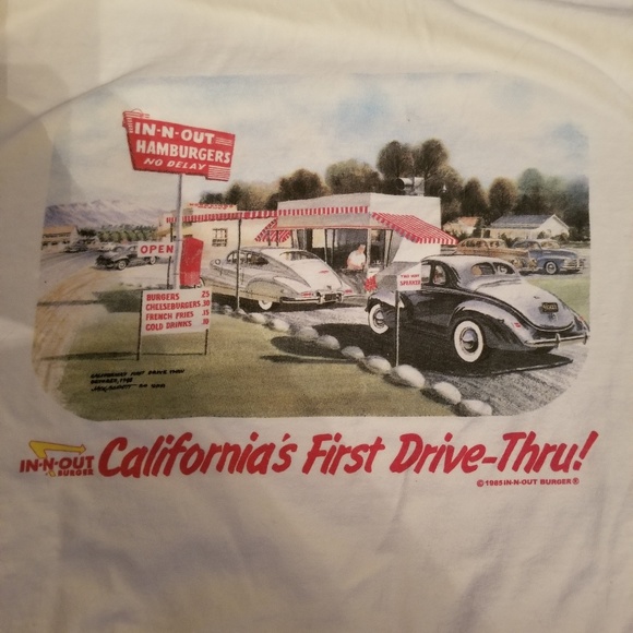 Vintage in and out burger shirt 1985 - Picture 4 of 8